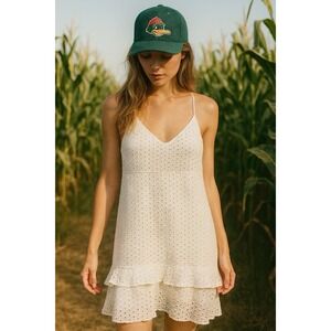 Express Dress‎ Large White Coquette Beach Boho Fairy Cottagecore Tiered Maxi Y2K